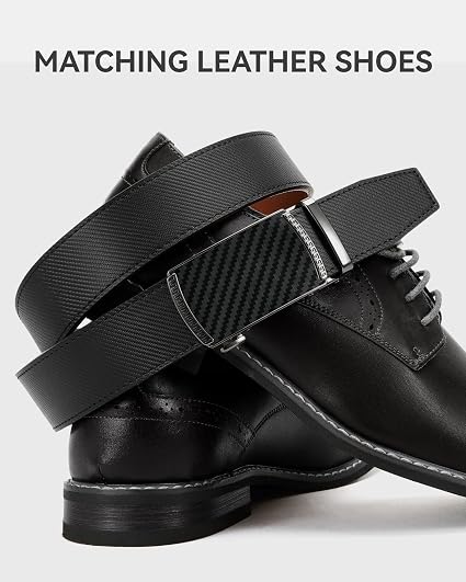 CHAOREN Mens Belt Leather Ratchet Belt - Customizable Fit, Effortless Style (35mm)