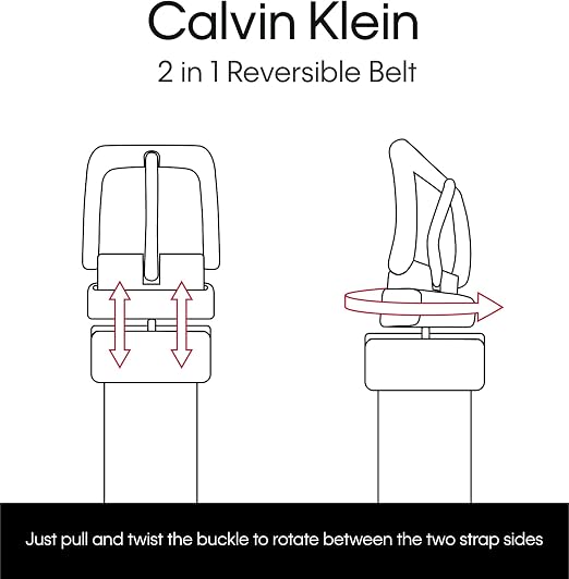 Calvin Klein Men’s Reversible Leather Belt - 2‑in‑1 Versatile Modern Style